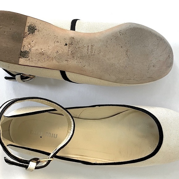 Miu Miu Ankle Buckle Strap Flats - Picture 8 of 9